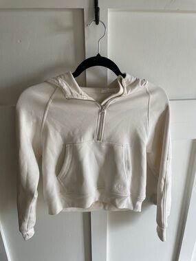 Gap Kids Cropped Cream Half-Zip Hoodie